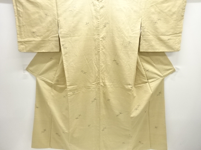 JAPANESE KIMONO / ANTIQUE KIMONO / SILK / TSUMUGI / WOVEN BIRD